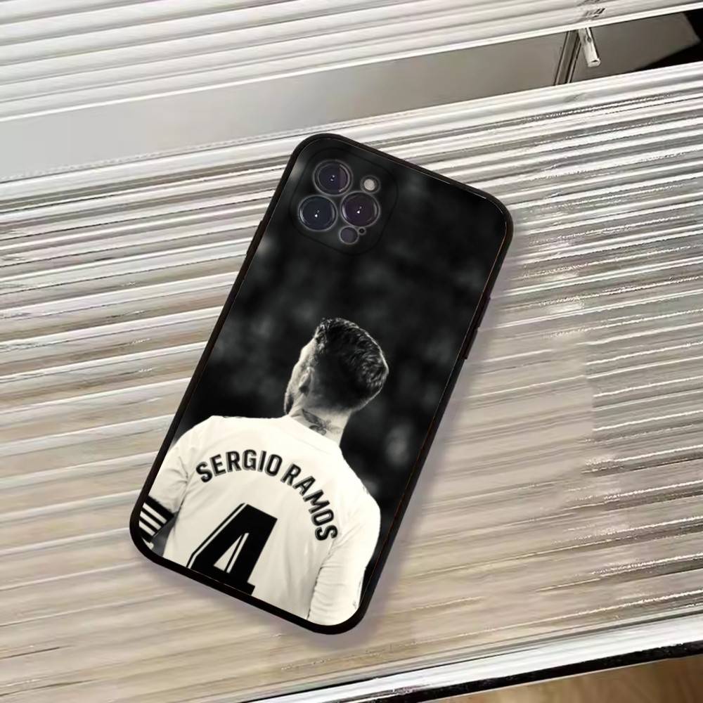 Football Support S-Sergio Ramos Phone Case For iPhone 17,16,15,14,13,12,11 Plus,Pro Max,XS,Soft Silicone Black Cover