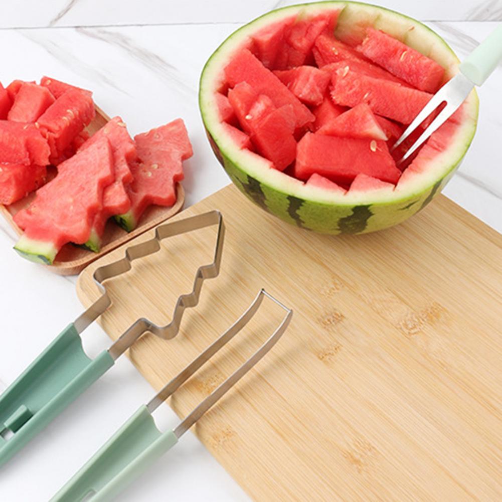 Corrosion Resistant Fruit Knife Stainless Steel Watermelon Cutter Tool Fruit Slicer for Pineapple Mango Cantaloupe for Camping