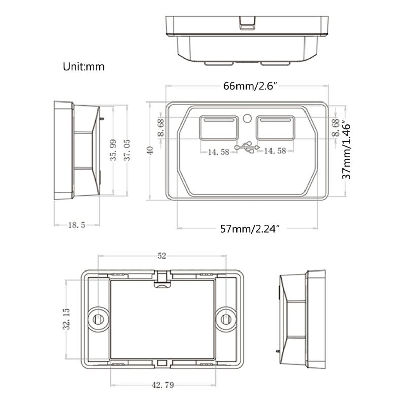 3.1A 12-24V Twin USB Port Fast Chargers Socket Power Outlet Panel for Car RVs