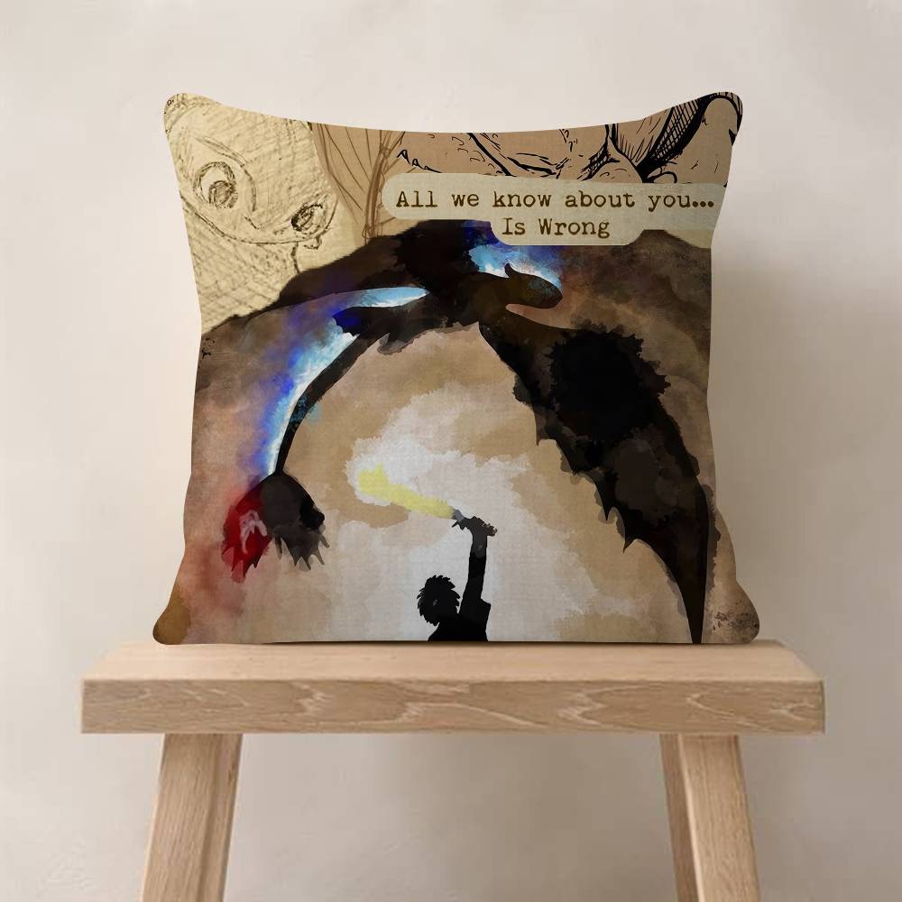 

Anime HHow To TTrain Your DDragon Cushion Cover Car Throw Pillow Case For Sofa Car Christmas Gift 30x30 cm