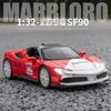 1:32 Ferrari SF90 Sports Car Diecast Metal Alloy Model Car Sound Light Pull Back Collection Toy Gifts