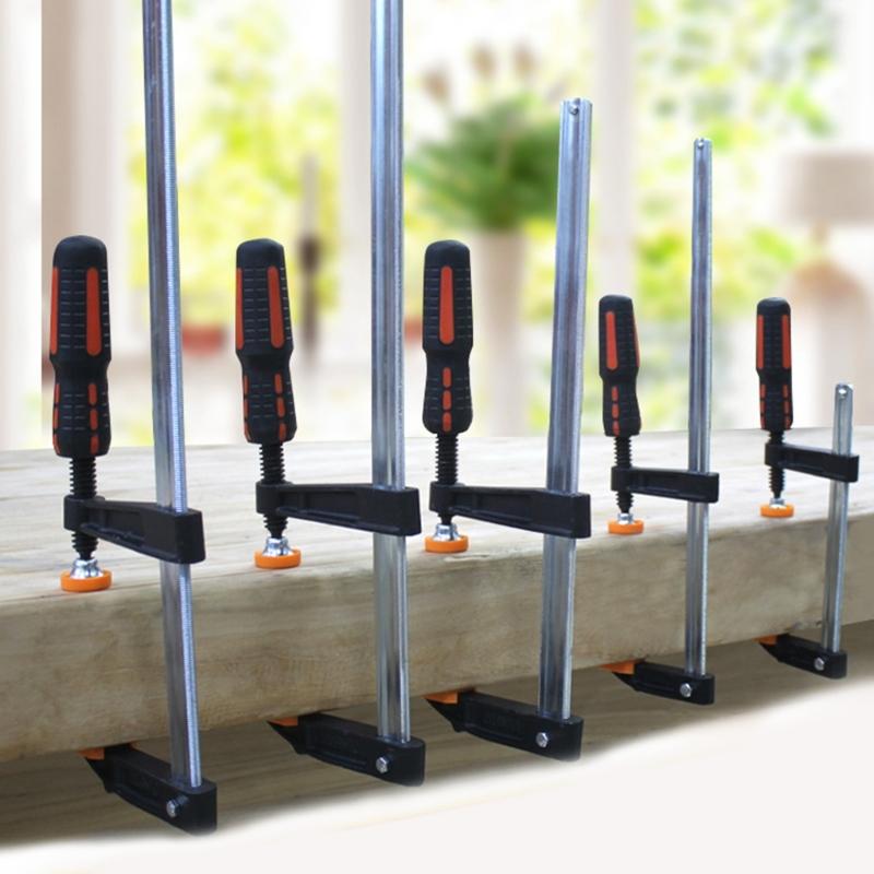 F Clamp with Ergonomic Design for Woodworking and Crafting Applications Heavy Duty Adjustable Metal Working Bar Clamp