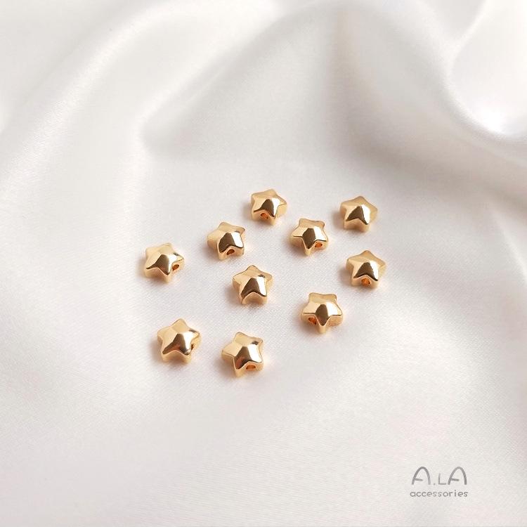 Mărgele distanțiere stea pentagon din aur umplut cu aur de 14K pentru bijuterii DIY și brățări mici
