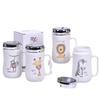 Qitai Ceramic Great Fortune Series Mirror Finish Mug Set with Lids