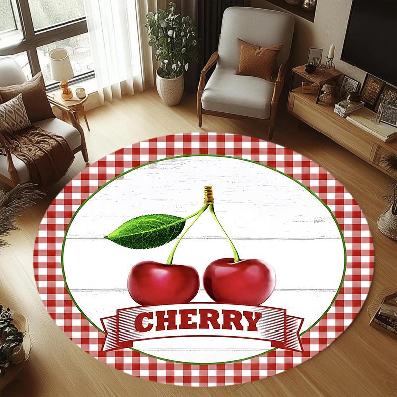Red Cherry Carpet Mat Rug Home Decoration Living Room Bedroom Floor Decor Vintage Fruit Style Non Slip Rugs Bedroom Decor