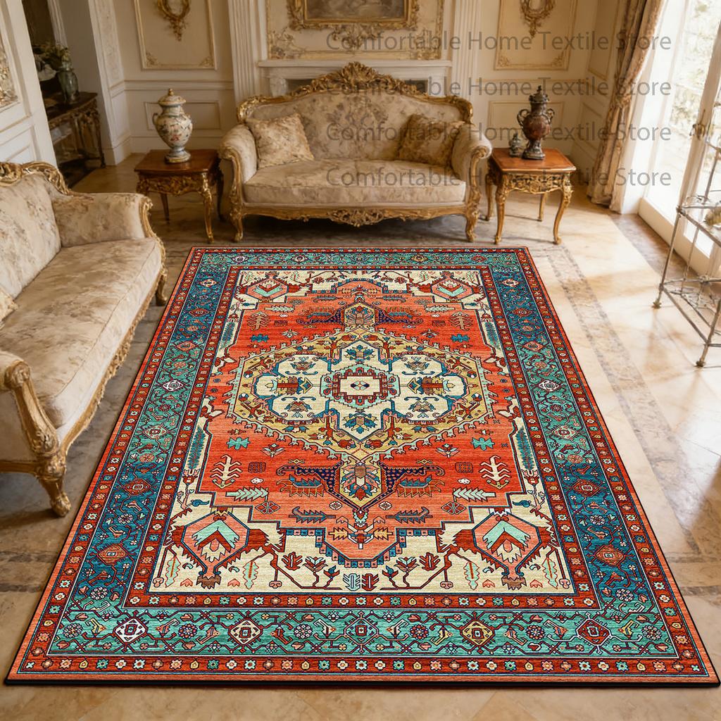 Traditional Persian Style Living Room Carpet Home Decoration Luxury Non-slip Fluffy Rug Large Area Easy Clean Coffee Tables Mats