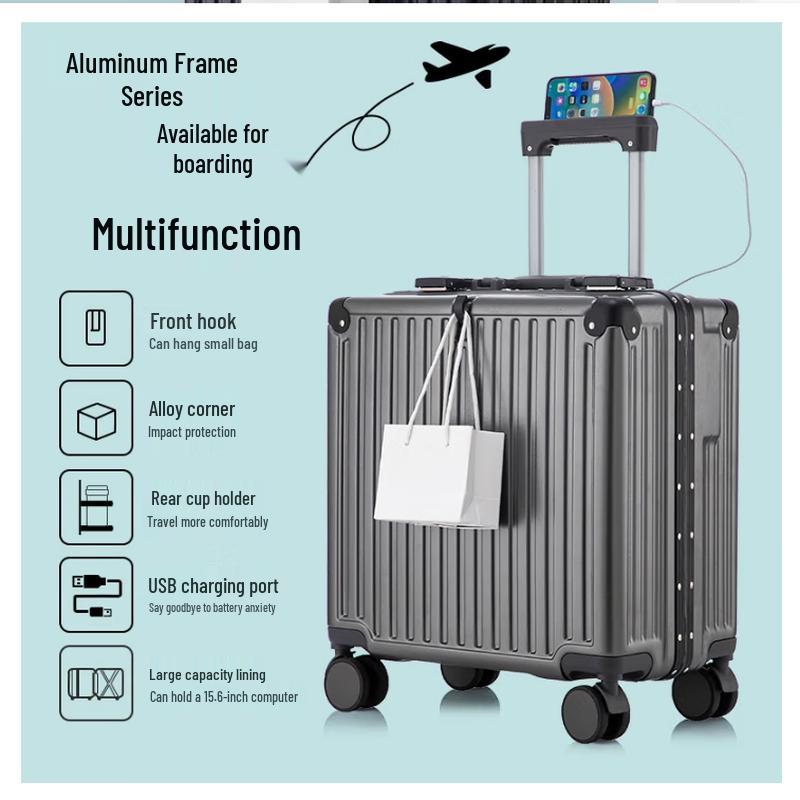 Zhilu Aluminum Frame Hardshell Carry-on Luggage 18-inch