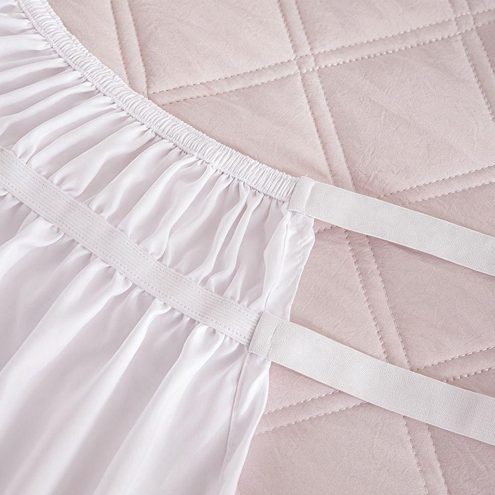 Wrinkle Resistant Tassel Bed Skirt Solid Color Bed Ruffles Wrap  Bedding Accessory
