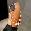 Simple White Dots Leather Phone Frosted Case for iPhone 17 Air 16 E 15 14 Plus 13 12 11 Pro Max XS Max Lens Protection Cover