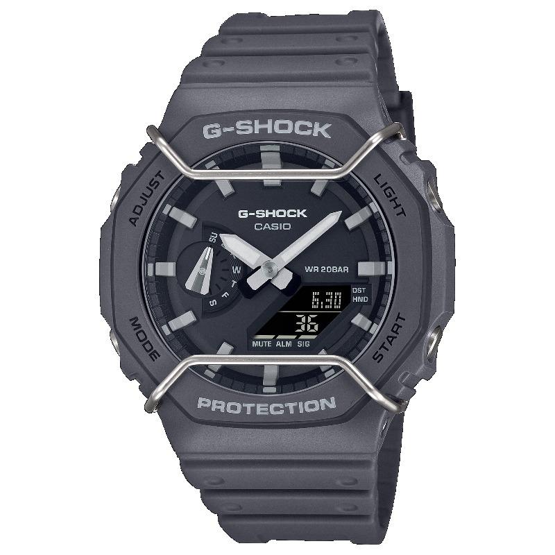 

Casio G-SHOCK Men s Resin 200M Water Resistant Analog Shock Resistant Quartz Watch GA-2100PTS-8A серый