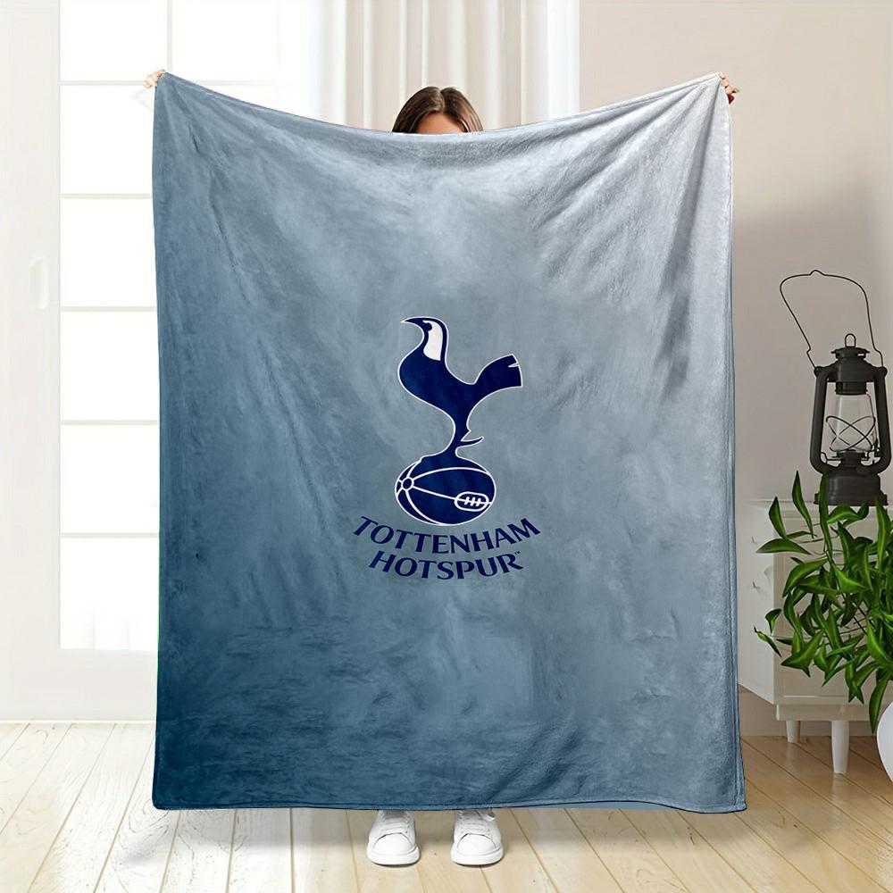 Tottenham Hotspur Logo Design Patterned Flannel Blanket Perfect for the Bedroom Living Room, Sofa, or a Little Nap