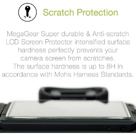 MegaGear LCD Screen Protector: 8H Scratch Resistant, Shatterproof, 0.5mm Optical Glass for Leica D-Lux 7, D-Lux 8, C-Lux