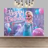 Disney Frozen Elsa Anna Princess Theme Backdrop Frozen Happy Birthday Party Decoration Baby Shower Supplies Photo Prop Girl Gift