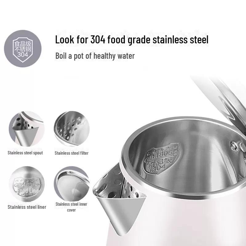 Joyoung K15-F626 Electric Kettle, 304 Stainless Steel Double-Layer, Anti-Scald.