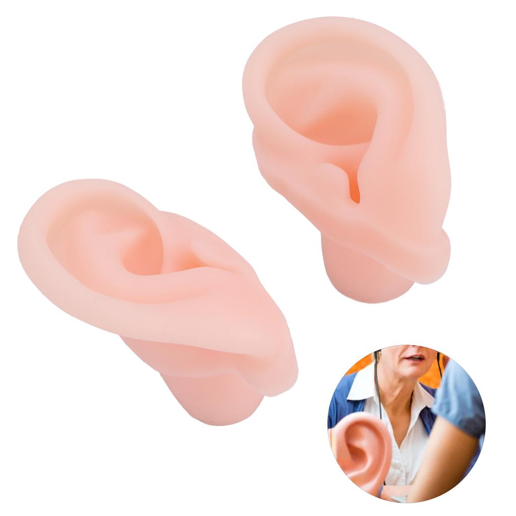 1 Pair Silicone Simulated Ear Model Flexible Soft Ear Model for Hospital Display Learning