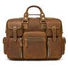 Vintage Crazy Horse Leather Travel Bag Men'S Business Cowhide Briefcase Genuine Leather Portable Oblique Span Bag Briefcase