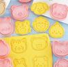 3D 8-piece Cute Animal Cookie Cutter Set Animal Plastic Cookie Stamps, Bunny and Bear Cookie Cutter, Baking Kitchen Tool Set