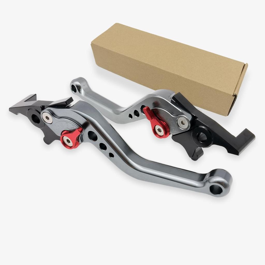 Motorbike Brake Lever,1 Pair Universal Adjustable Aluminum Modification Double Disc Clutch Brake Levers for Most Motorcycle Scooter Electric Bike