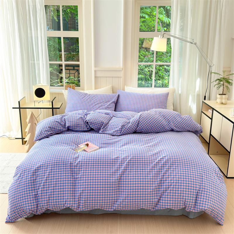 Cotton Plaid Duvet Cover 3 Pieces Simple Black And White Stripes Single Double Comforter Cover Adult Bedroom King Bedding