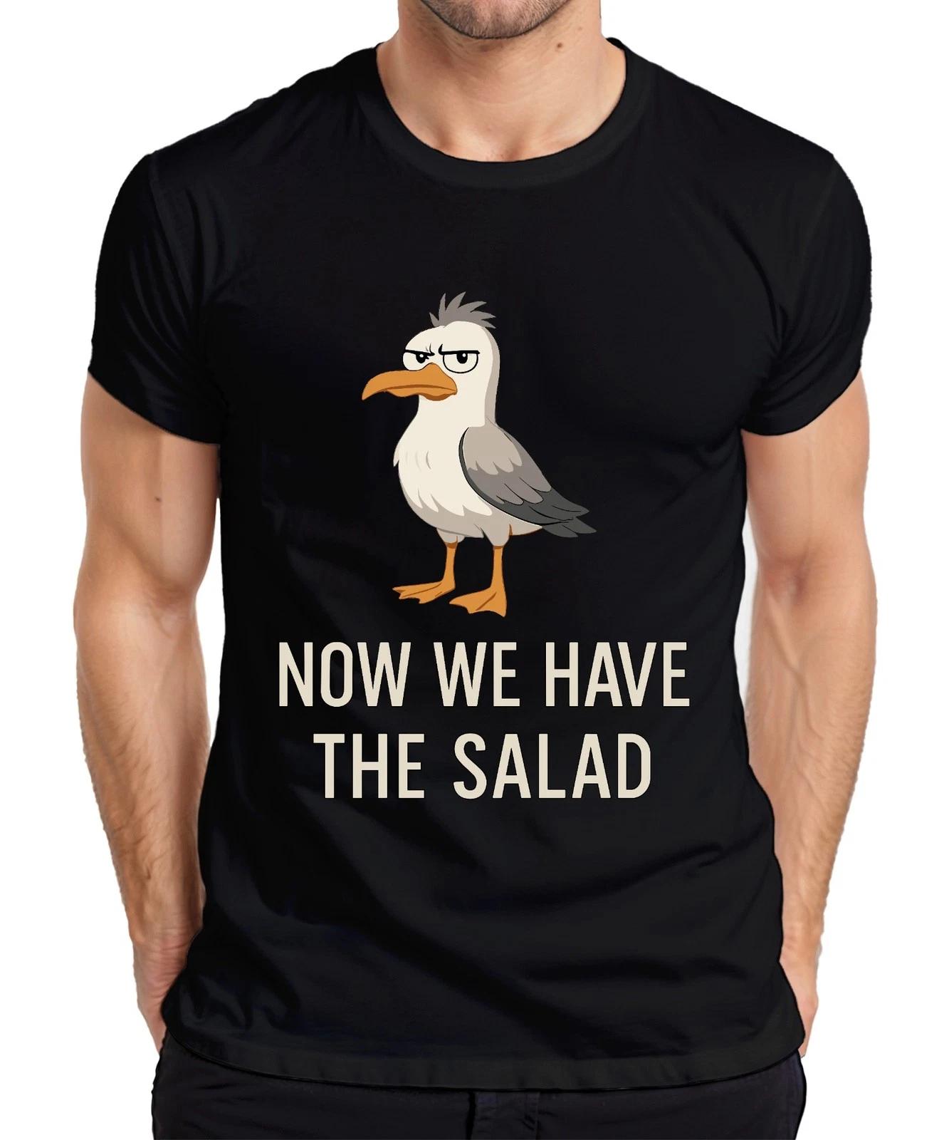 Jetzt haben wir den Salat Möwe sarkastisch lustig Cartoon Küste Herren T-Shirt XS