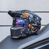 Orz Black Warrior Retro Motorcycle Helmet - Versatile Half/Full Helmet for Men & Women