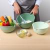 4PCS/Set Comfortable Grip Salad Bowls With Handle Flour Mixing Basin Drip Basin  Fruit