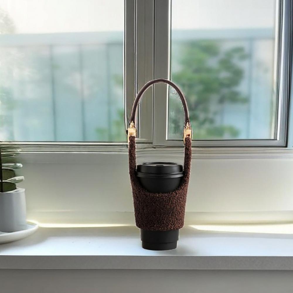 Plush Water Bottle Sleeve Portable Drink Sleeve Holder Handheld Coffee Cup Covers Milk Tea