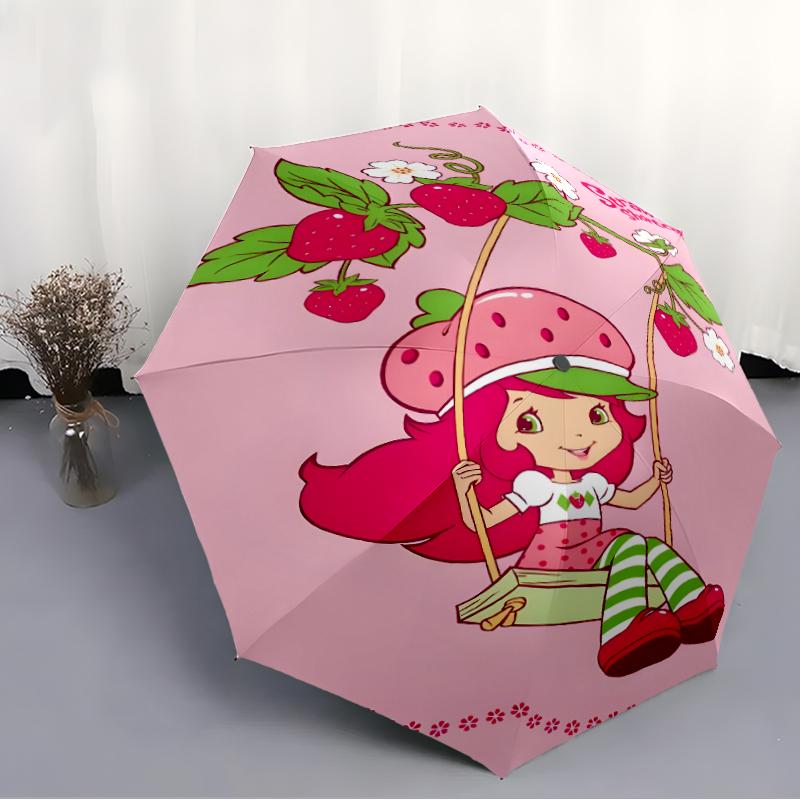 1pc Princess Strawberry Umbrella, Sun Protection, And UV Shielding. It Has Eight Sturdy Ribs for Outdoor Use And Perfect As a Holiday Gift