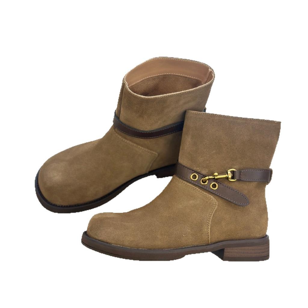 Flat-bottomed versatile Martin boots women's 2025 new autumn women's boots women's popular short boots non-slip soft sole not tired feet