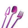 Purple Dinnerware Set 18/10 Stainless Steel Tableware Cutlery Set Knives Forks Coffee Spoons Party Home Kitchen Silverware Set