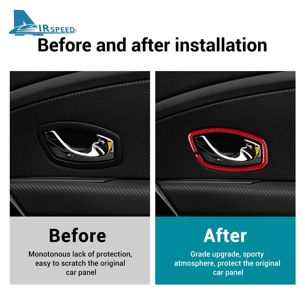 Echter Weicher Karbonfaser-Aufkleber für Renault Megane 3 RS 2009 2010 2011 2012 2013 2014 2015 LHD RHD Innen Türgriff Rahmen