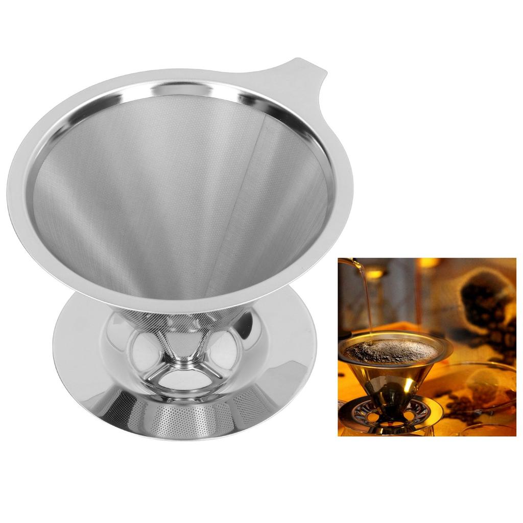 Pour Over Coffee Dripper Slow Drip 1 To 6 Cups Cone Filter Strainer Reusable Stainless Steel