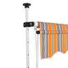 Einziehbare Markise Manuelle Bedienung 400 cm Gelb Blau Gestreift