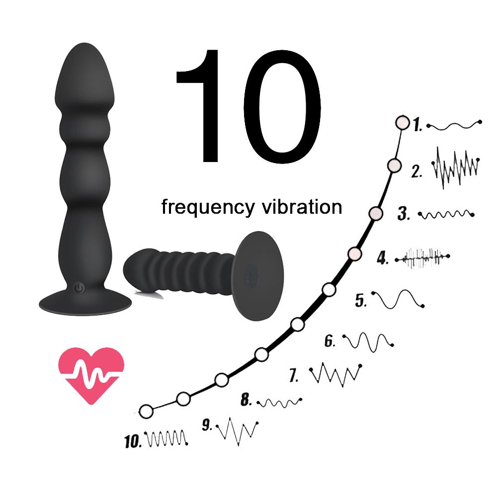 10 Speeds Wireless Remote Anal Dildo Prostate Massager Strong Sucker Unisex G-spot Stimulator Anus Penis Vibrator Insert Climax Sex Toys Masturbator
