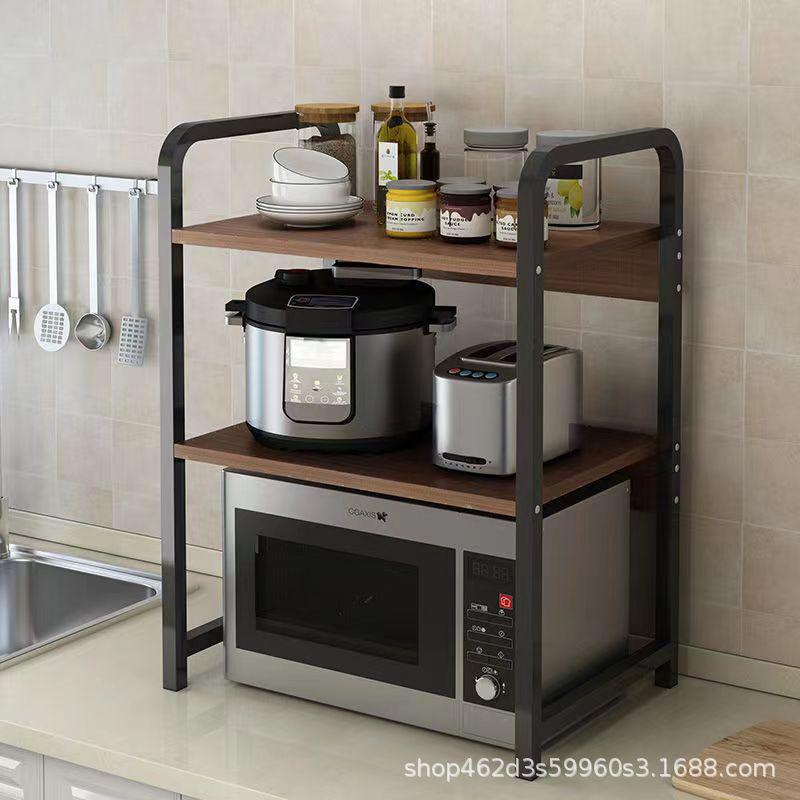 Three-Layer Kitchen Microwave and Spice Storage Rack