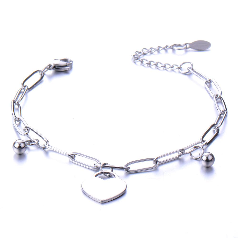 European and American simple personalized bell double-layer titanium steel bracelet spot men and women couple jewelry women's trend fashion jewelry