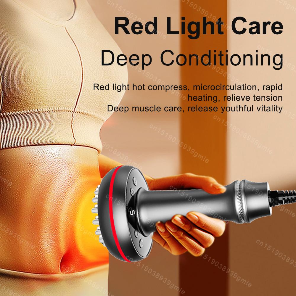 Electric Meridian Brush Red Light Theraphy Body Slimming Heating Scraping Massage Anti Cellulite Fat Burner Micro-Current Guasha