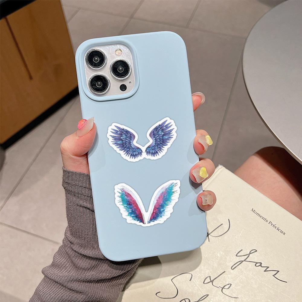 60 Angel Wings Waterproof Graffiti Stickers for Suitcase, Refrigerator, Water Cup, and Computer Decoration