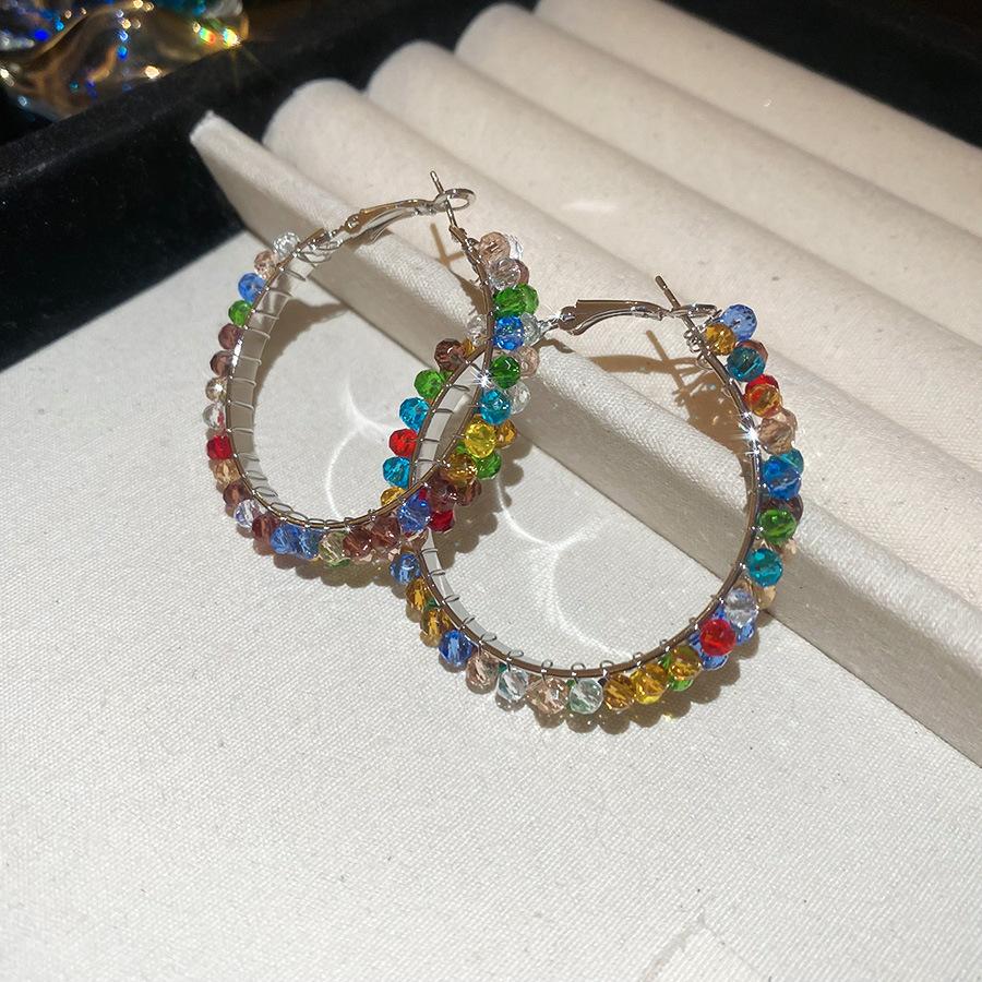 

Серьги с круглыми витражными бусинами, женские изысканные дизайнерские серьги, персонализированные серьги с легким люксовым темпераментом