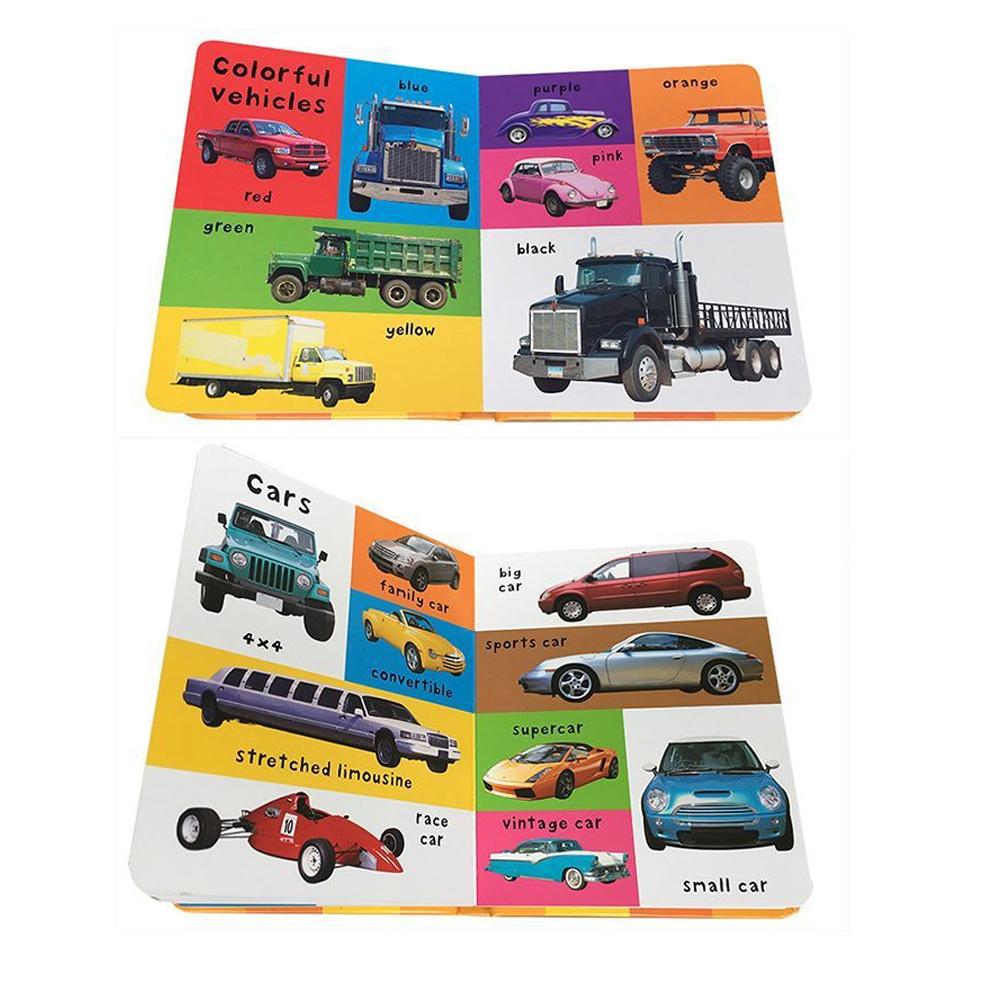 First 100 English Words Cardboard Book Language Learning Aids Vocabulary Building Bedtime Reading for Preschool