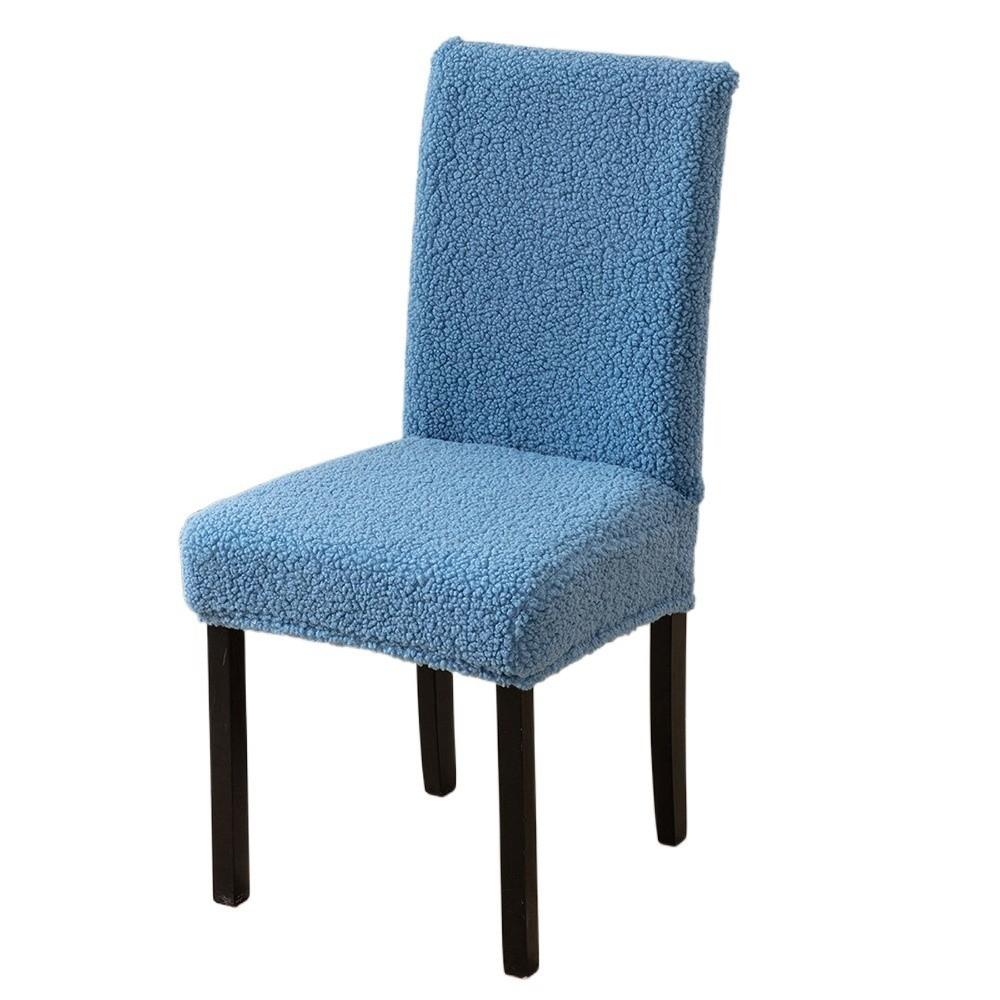 Elastic Stretch Jacquard Chair Cushion Cover Long Solid Color Elastic Chair Cover Polar Fleece Waterproof синий