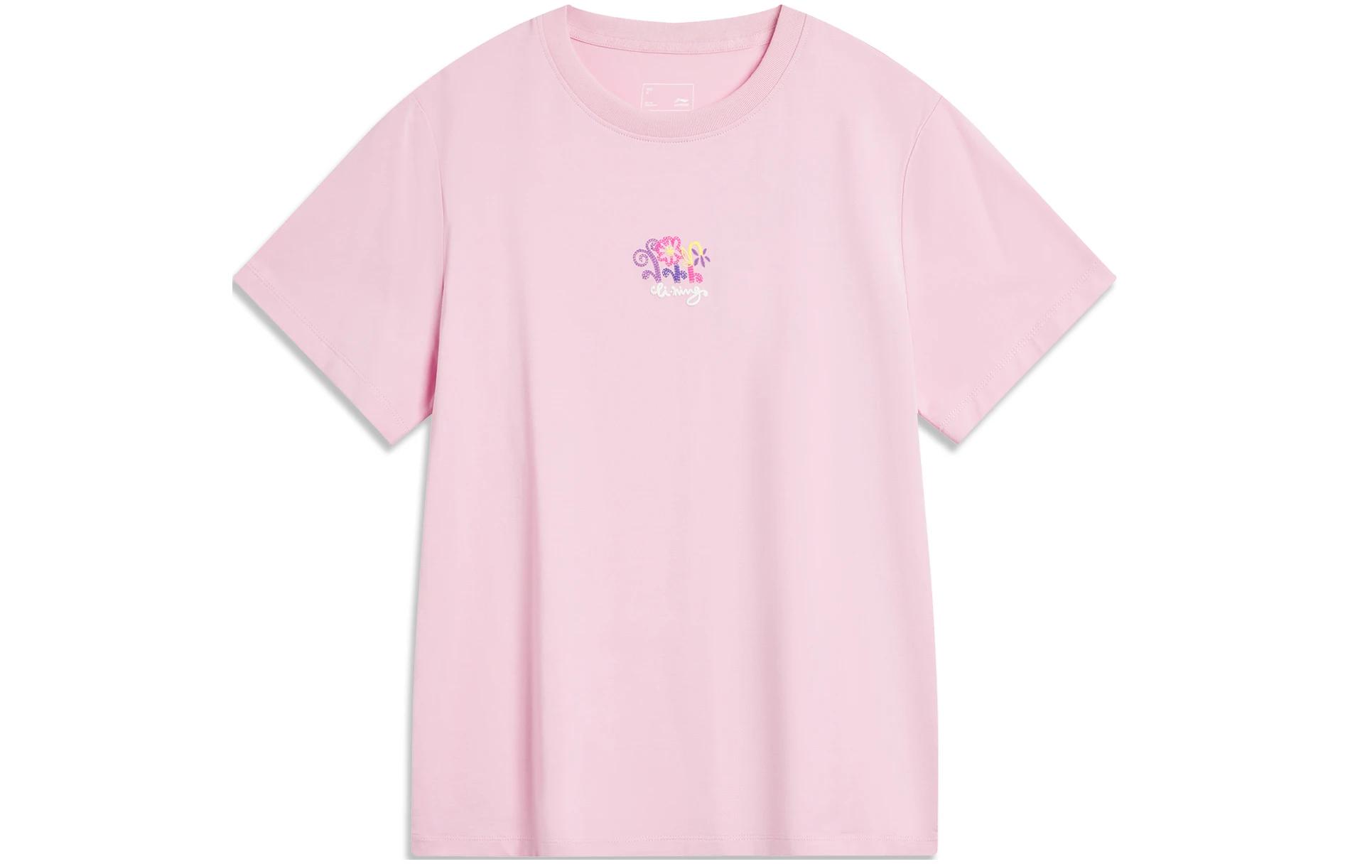 Li Ning China Culture Collection T Shirt Women s Flower Branch Pink AHSU330-3 M