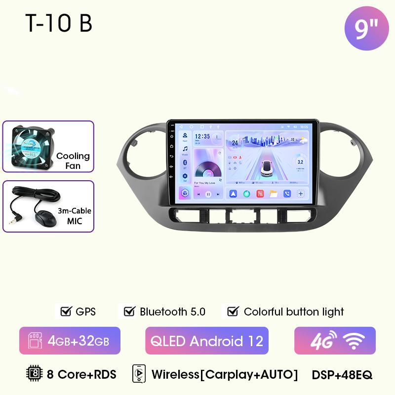 9" Car Radio For Hyundai Grand I10 I 10 2013 2014 2015 2016 2017 2018 Android12 Carplay Auto Multimidia Video Player Head Unit