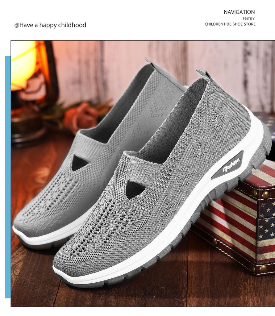 Damen Übergröße Atmungsaktive Sommer Stoffschuhe - Bequeme Leichte Freizeitschuhe für Mittleren Alters und Ältere.