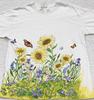 Vintage 90s BUTTERFLY SUNFLOWER GARDEN ALL-OVER PRINT T-Shirt MEDIUM Wild Nature