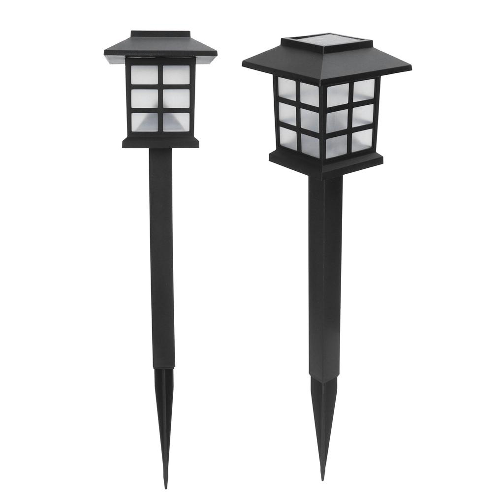 2Set LED Solar Lawn Light Waterproof Small House Shaped Stake Light Walkway Light White Light