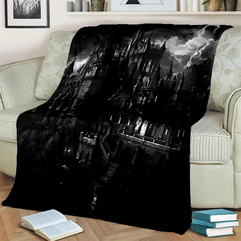 Gothic Horror Skull Ghost Cartoon Blanket Soft Throw for Home Bedroom Bed Sofa Picnic Travel Office Cover Kids