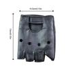 Fingerless Gloves Punk Half Finger Punk Leather Gloves Breathable Unisex Synthetic Leather Polyurethane Black Fingerless Gloves