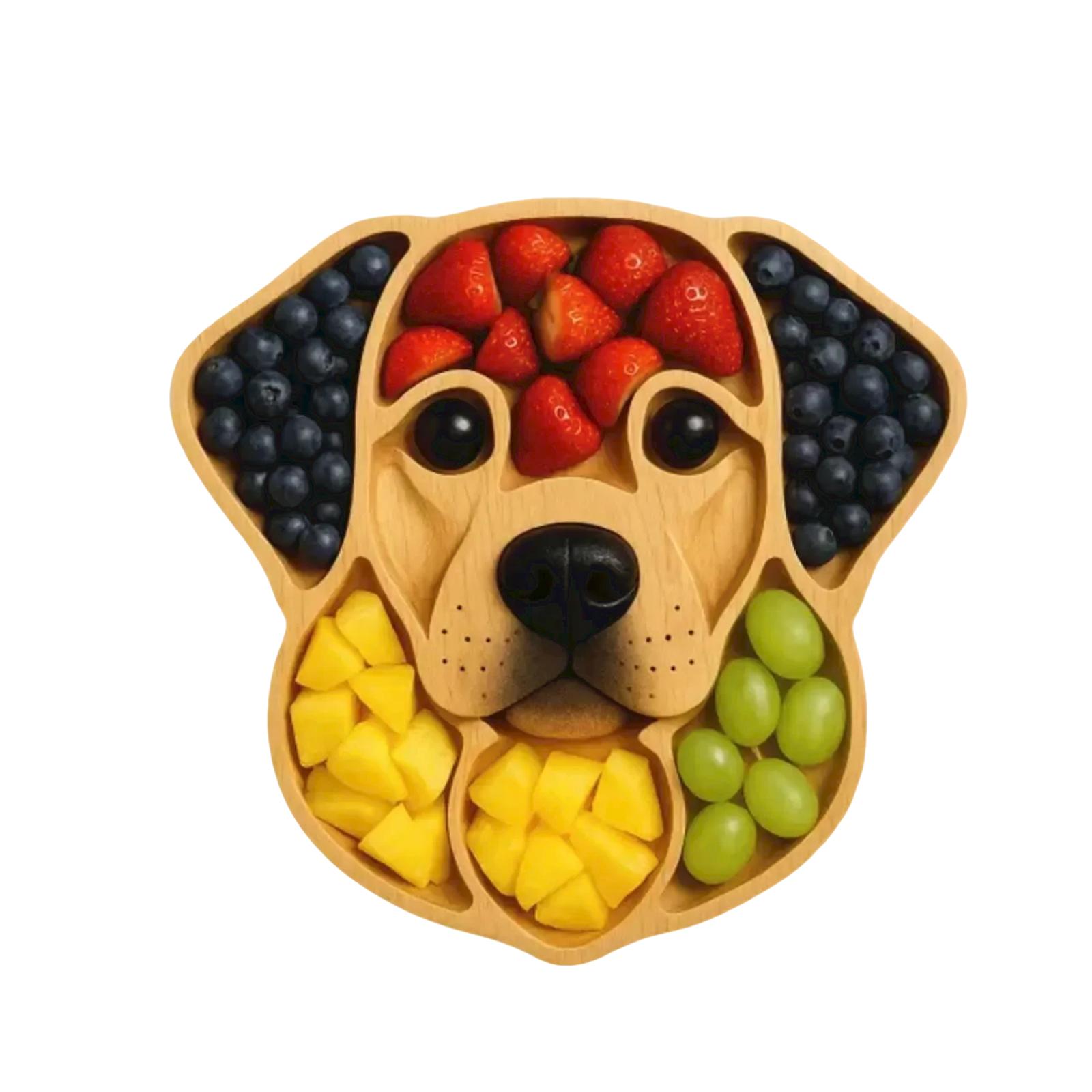 

28x28cm Dog Themed Charcuterie Platter, Candy Dish Platter, Face Shaped Cheese Meat Tray, Birthday Spring Holiday Serving,Wooden Craft Puppy Tray One Size