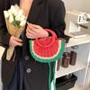 Small Hand-made Braided Bags Beach Summer Straw Bag Fashion Rattan Totes Lady Cute Watermelon Shoulder Bags Women Woven Handbags